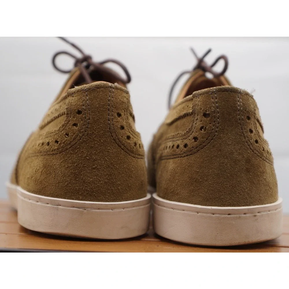 Allen Edmonds Strand $300 Men's Cap Toe Sneakers Shoes Size 10 D Suede Brown
